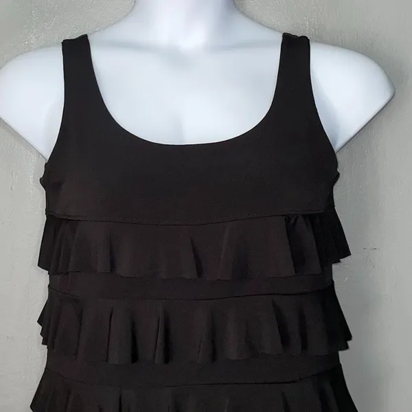 Dark Black Maxi Dress Size S M Sleeveless Tiered Ruffle Whimsigoth Romantic Fair - Image 5