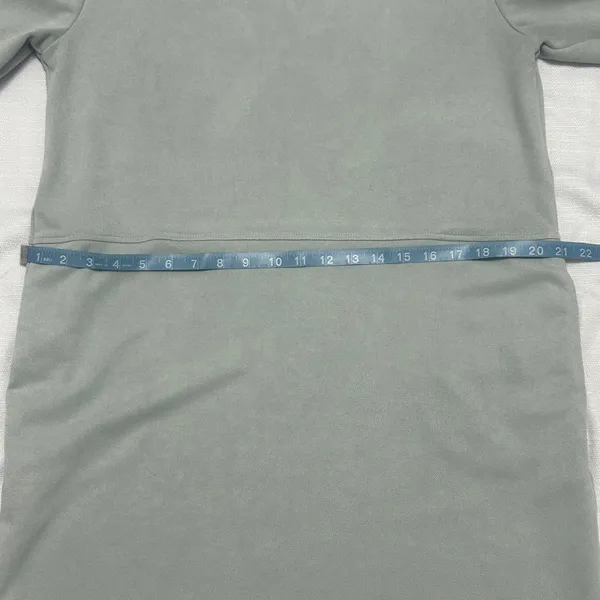 Zara women’s size L Sage Green Shift Dress Raw Hem Short Sleeve Pockets(A425)✨ - Image 15