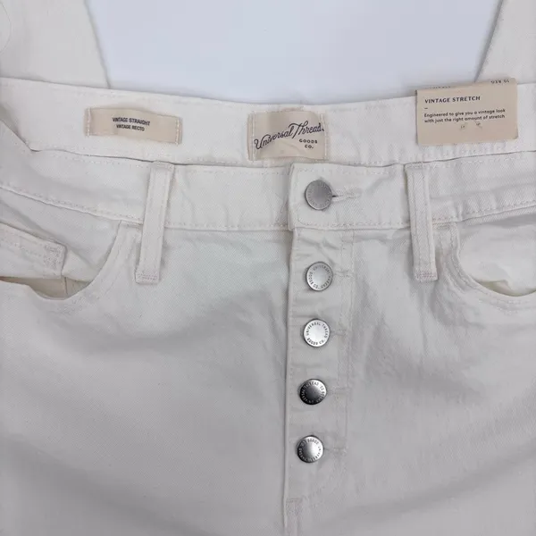 Universal Thread Women's Off-White Straight Leg Jeans - Image 2