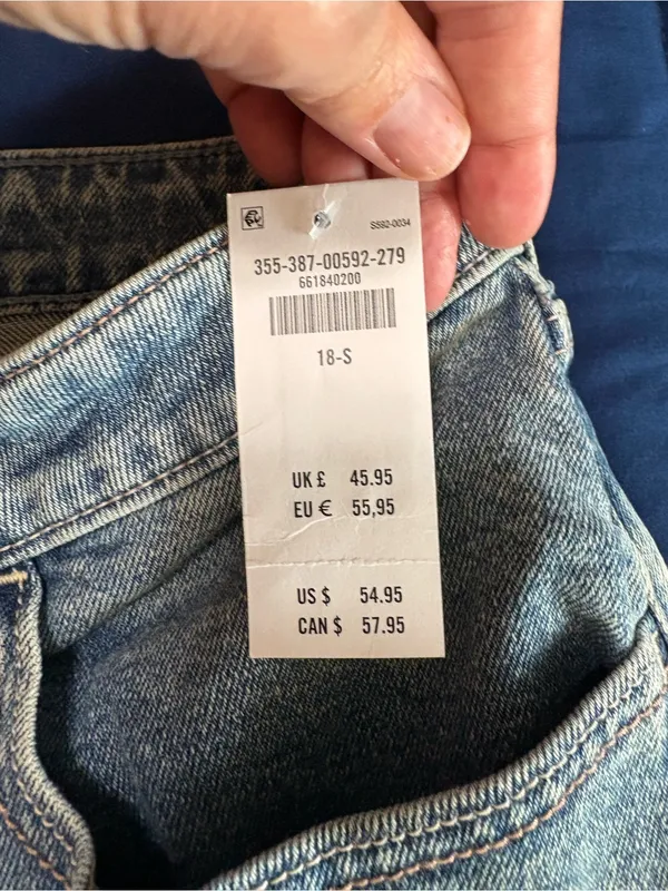 Hollister Jeans Women Hi-Rise Straight Distressed Denim 18 Short New - Image 3