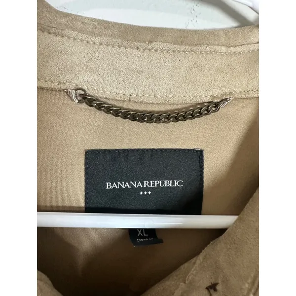 Banana Republic Stone Vegan Suede Overshirt Relaxed‎ Fit Shacket XL 790065-00 - Image 3