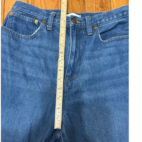 Madewell Baggy Straight Jeans Medium‎ Wash Blue Cotton Hemp Size 28 - Image 10