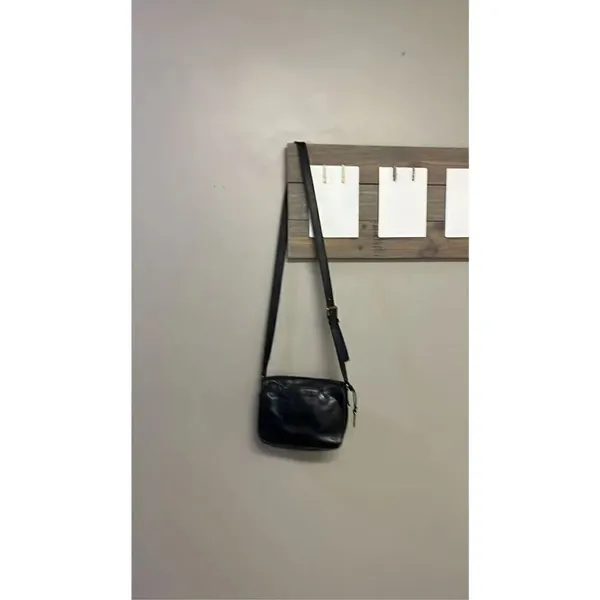 Fossil Emi Black Key Clasp Flap Pebbled Leather Crossbody Bag Bronze Accents - Image 10