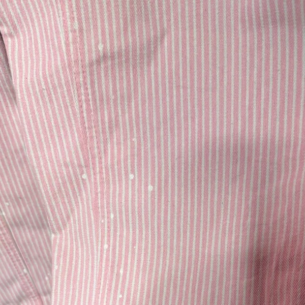 Unbranded Hickory Stripe Pants Women 31 Pink Good Patchwork Utility Splatter - Image 4