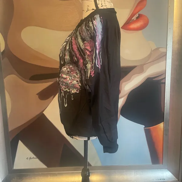 Cindy Collin’s painted sparkle embellished 1980s top - Image 2
