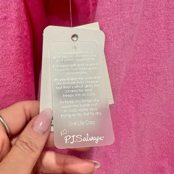 P.J. Salvage Pink Rainbow Heart Long Sleeve Soft Jersey Tee size M NEW Tags - Image 10