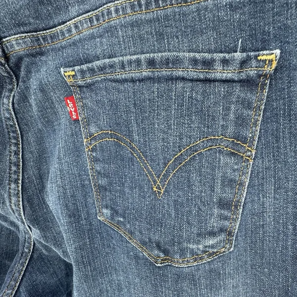 Levis 505 Jeans Womens 14 Blue Straight Leg Stretch Denim Mid Rise Classic - Image 5