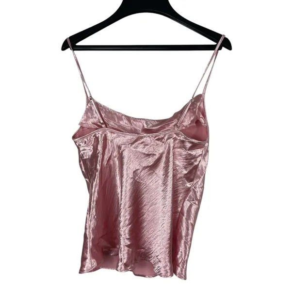 Victoria's Secret Y2K 2000s Shiny Pink Cowl Neck Spaghetti Strap Sleeveless Top S - Image 5