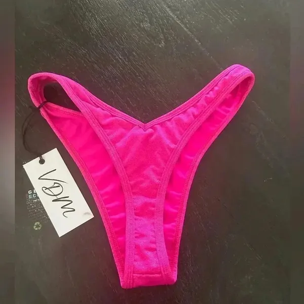 Revolve VDM Kate Reversible Bikini Bottom‎ In Milano Pink Sz S - Image 3