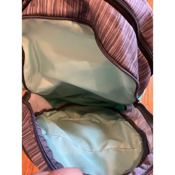 Adidas Backpack Gray Green Multi-Compartment Mesh Pockets School Travel Bag - Image 3