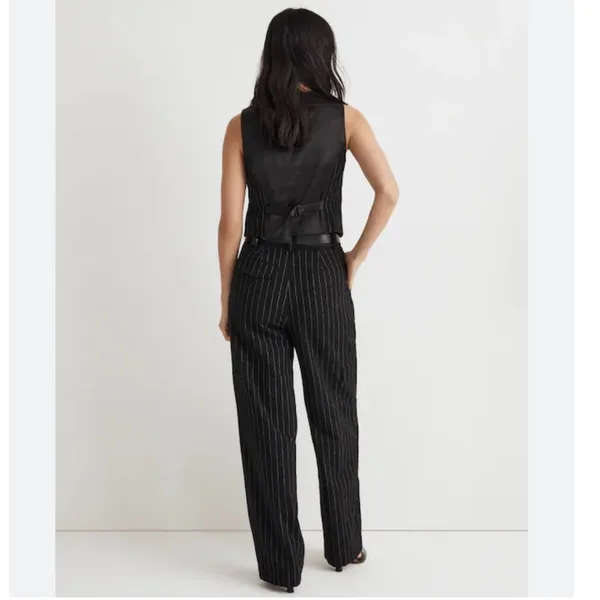 NEW Madewell Cargo Pants in Pinstripe Almost Black - Image 3