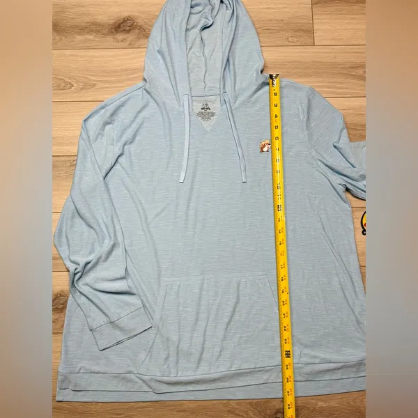 Buc-ee's Women's, Buc Baja Solid, baby blue lightweight hoodie Sz 2XL - Image 7