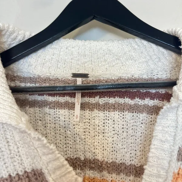 FREE PEOPLE Kennedy Stripe Pullover in Cream Size Small - Image 6