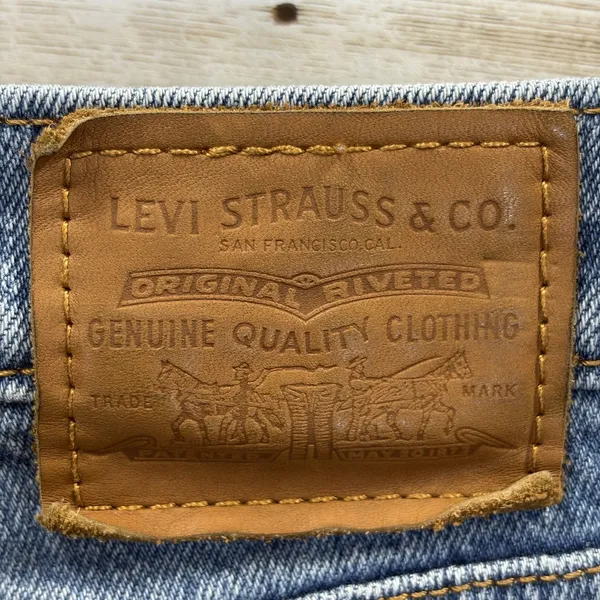 Levi's Premium Womens 24 Jeans Wedgie Straight‎ Button Fly Light Wash Distressed - Image 6