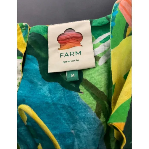 Farm Rio Vintage Toucans Smocked Peplum Top Medium - Image 9