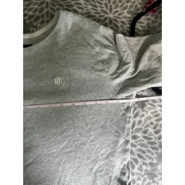 Ralph Lauren Grey Cotton Sweater Medium Long Sleeve Minimalist Preppy Old Money - Image 6