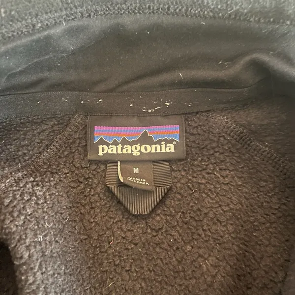 Patagonia Synchilla Women’s Black Fleece Zip Up Jacket Size Medium - Image 8