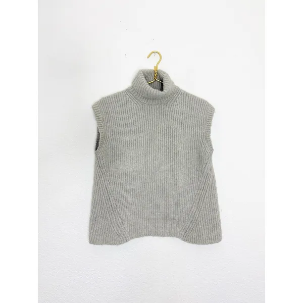 Zara Open Back Cozy Knit Vest Size Small Cream High Neck Chic Quiet Luxury - Image 4