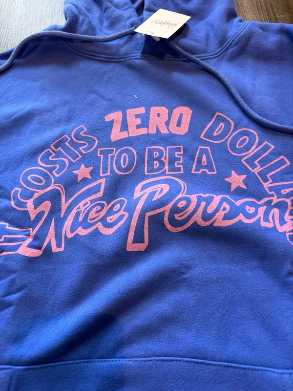 The Mayfair Group Hoodie Size S/M Blue Nice Person - Image 5