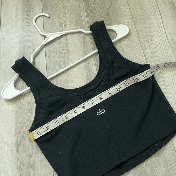 Alo Tank Top crop ribbed knit pullover woemns Black (small) athleisure outdoor - Image 5