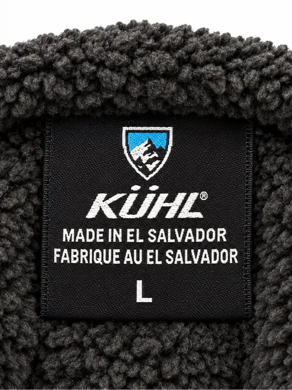 KÜHL Black Charcoal Sherpa Fleece Hooded Jacket Zip Front Size L - Image 4