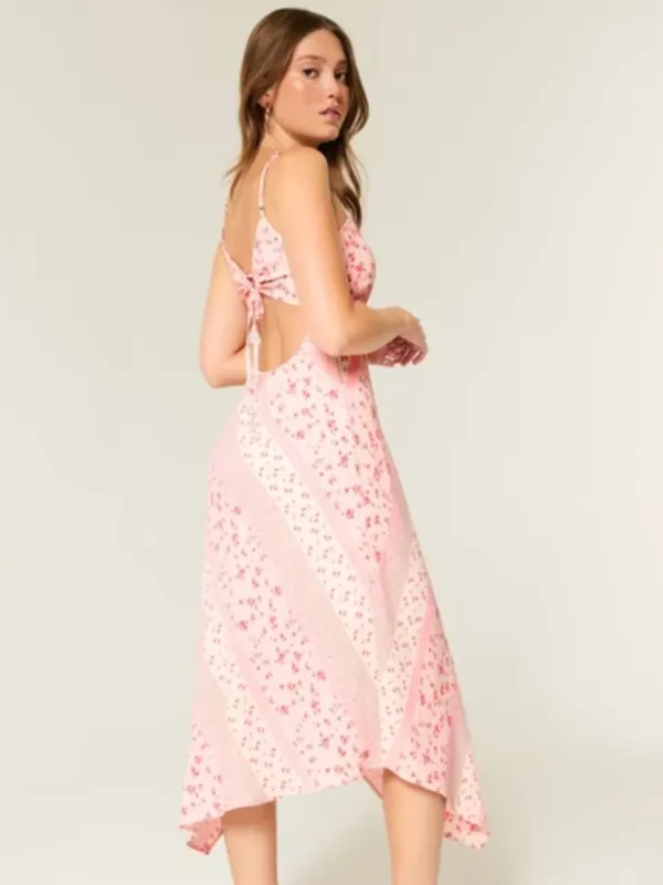 Hollister Pink Floral Slip Dress - Image 2