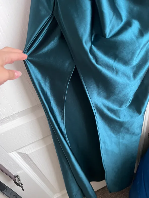 Satin Formal Dress Blue Size 2 - Image 3