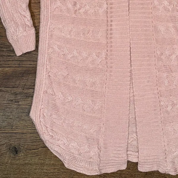 Lauren Ralph Lauren Pink Cable Knit Open Front Cardigan - Image 6