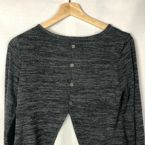 Maurices Dark Gray Button‎ Back Layered Long Sleeve Top XS - Image 6