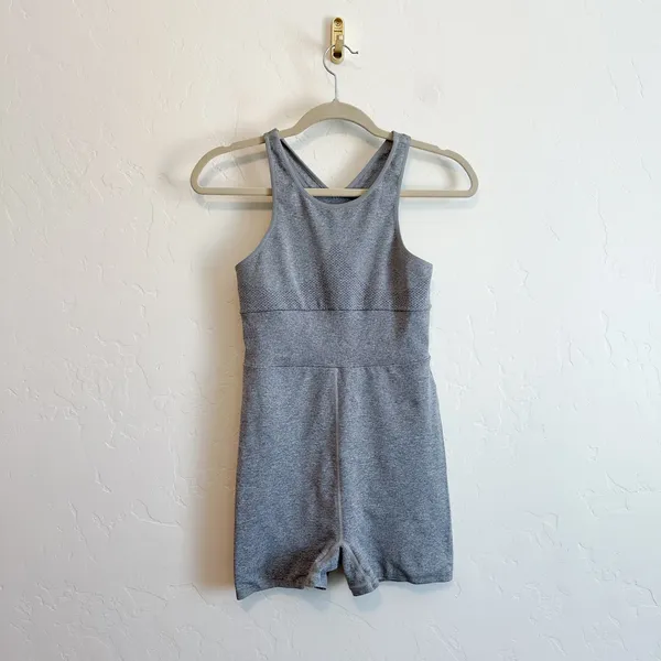 Free People Movement | Every Single Time Heather Athletic Runsie Romper in Gray - Image 4