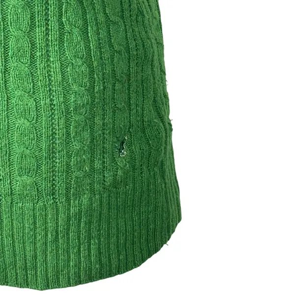 Vintage American Eagle Kelly Green Cable Knit V-Neck Sweater Large Y2K - Image 6