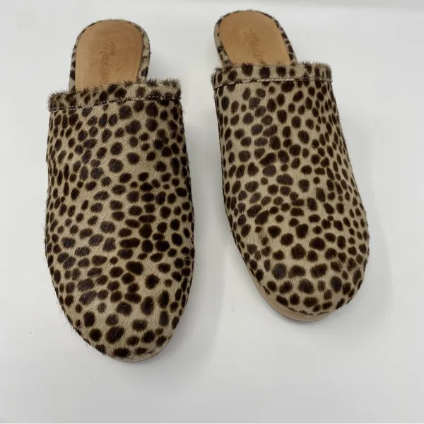 Madewell Womens The Ruby Clog in Dotted Calf Hair 7.5 Wooden Soles Slip On MA526 - Image 2