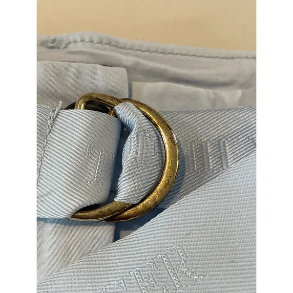 Tommy Hilfiger Shorts Light Blue Bermuda Cuffed with Belt Size 8 - Image 9