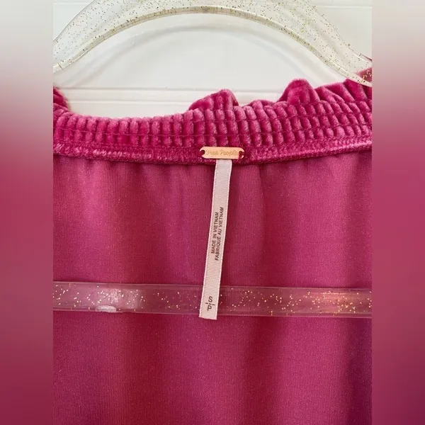 Free People Velvet Barbiecore Pink Puff Sleeve Terese Blouse - Image 3