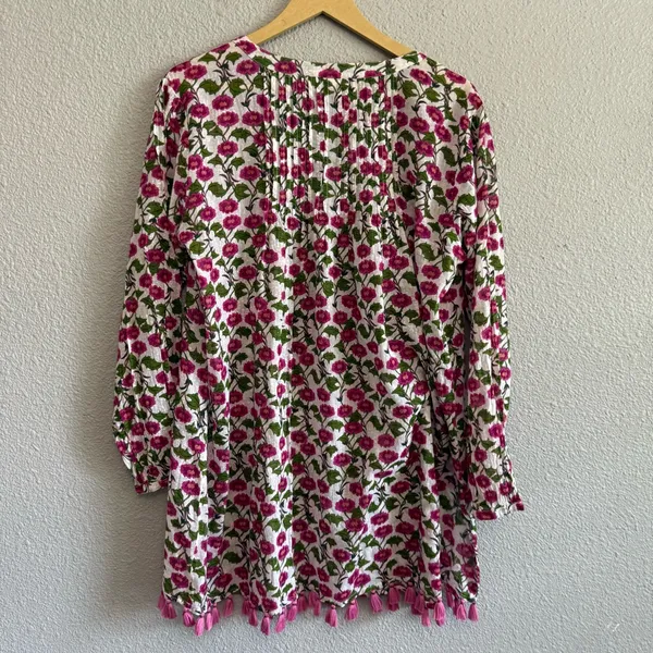 Roller Rabbit Dakini Floral Ziva Tunic‎ Swim Cover up Size Medium - Image 5