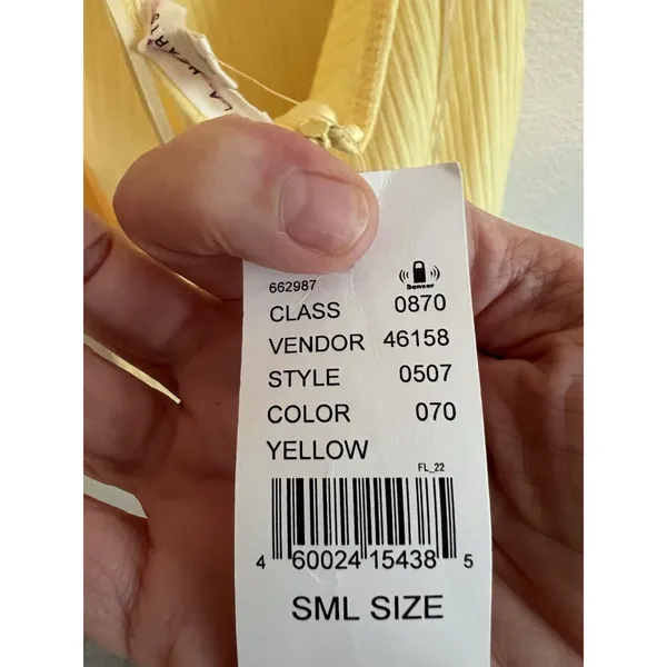 Pacsun Sun‎ Dress Size S Butter Yellow Strappy Back Mini Ribbed - Image 6