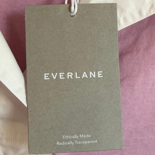 NWT Everlane The Oversized Rugby Polo Shirt Pink Purple‎ Organic Cotton XS - Image 10