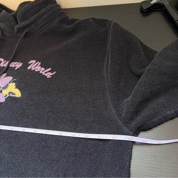 ✨ Vintage‎ Disney Black Minnie Mouse Walt Disney World Terry Sweatshirt Large - Image 10