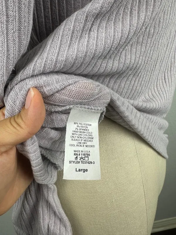 Moon Collection Ribbed Knit Graphic Top Womens Large Lavender Y2K Size Small - Image 7