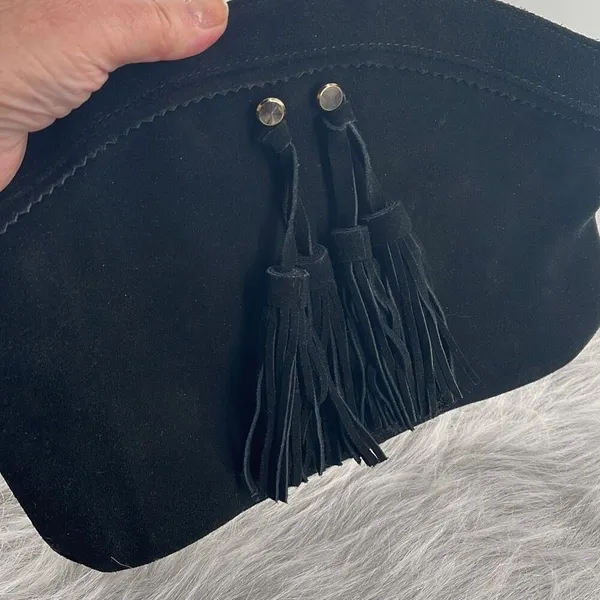 Mossimo suede boho fringe tassel Top zipper clutch - Image 5