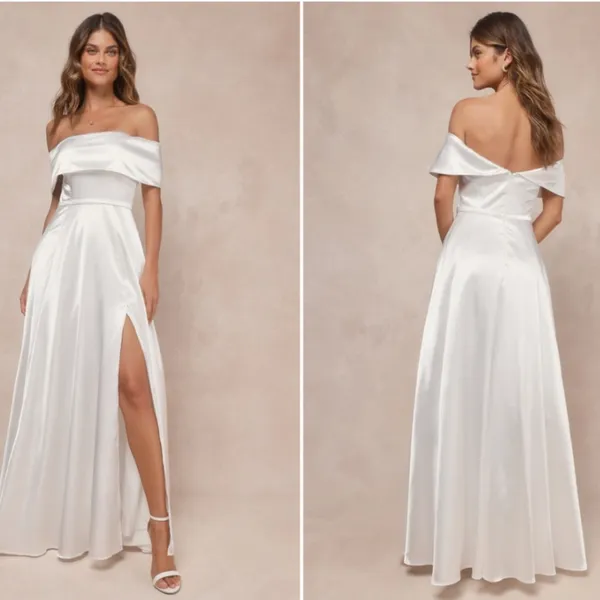 LULU's Bridal Wedding Chic Modern Sexy Minimalist Elegant Princess Ballgown - Image 3
