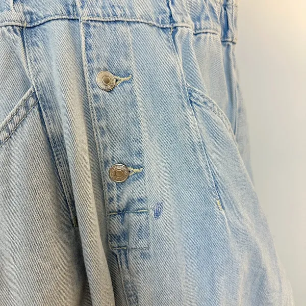 FREE PEOPLE Marci Denim Jumpsuit in Wash Clear Skies Size X-Small - Image 6