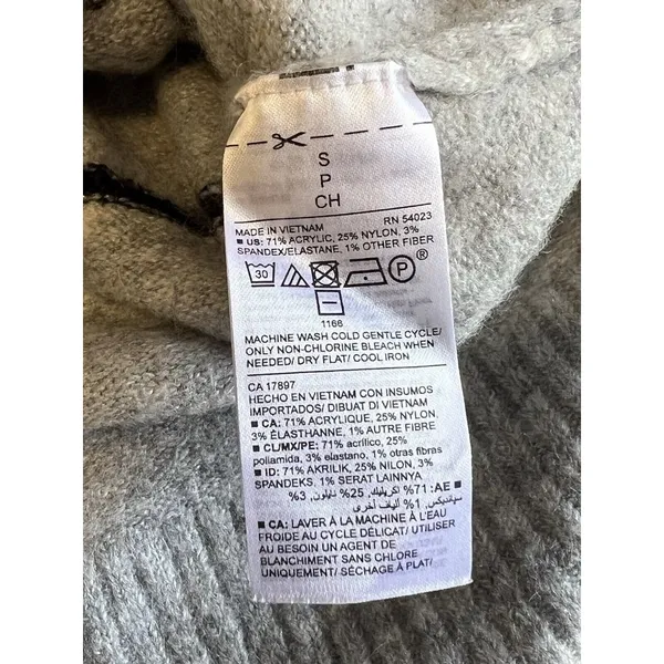 Old Navy‎ Sweater Women Size Small Gray Mock Neck Career Business Casual Preppy - Image 8
