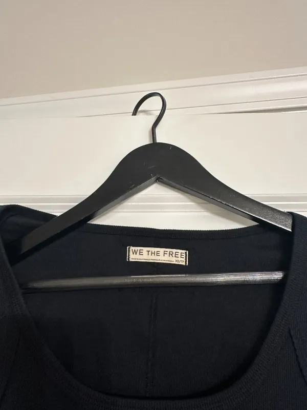 FREE PEOPLE Hummingbird Stretch Cotton Top in Black Size X-Small - Image 3