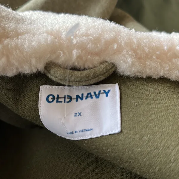 NWOT OLD NAVY Soft-Brushed Sherpa-Trim Jacket for Women In Satin Moss - Image 8
