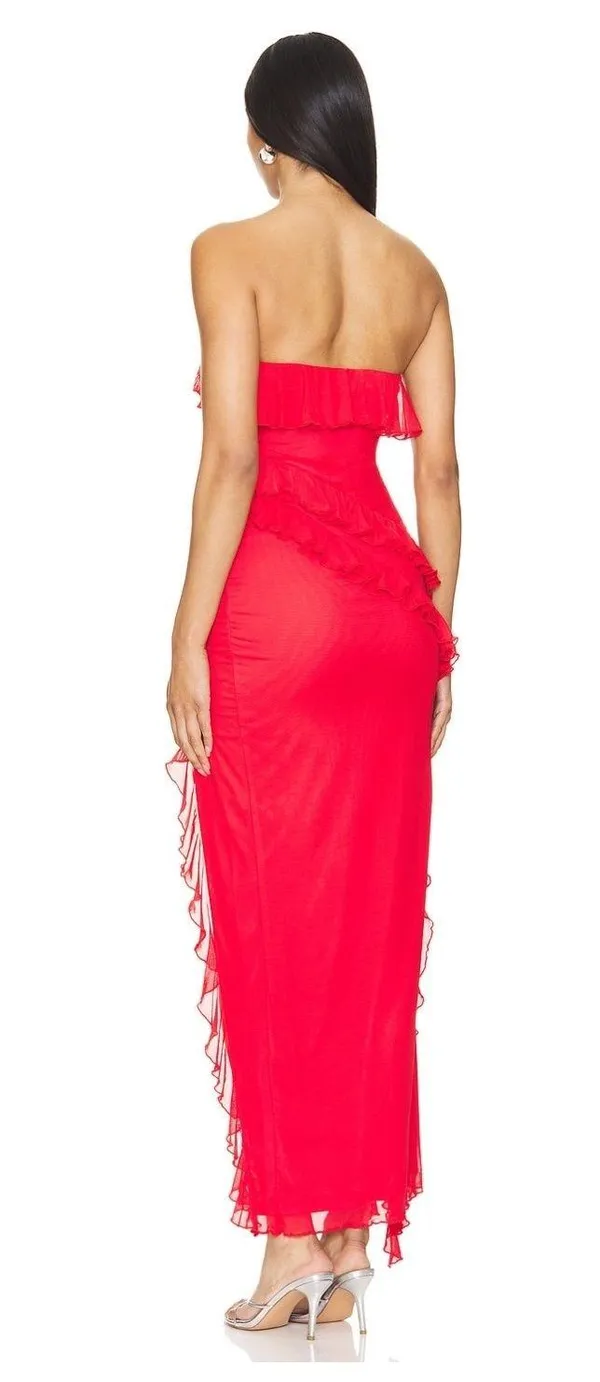More To Come Frankie Maxi Dress In Bright Red - Image 2