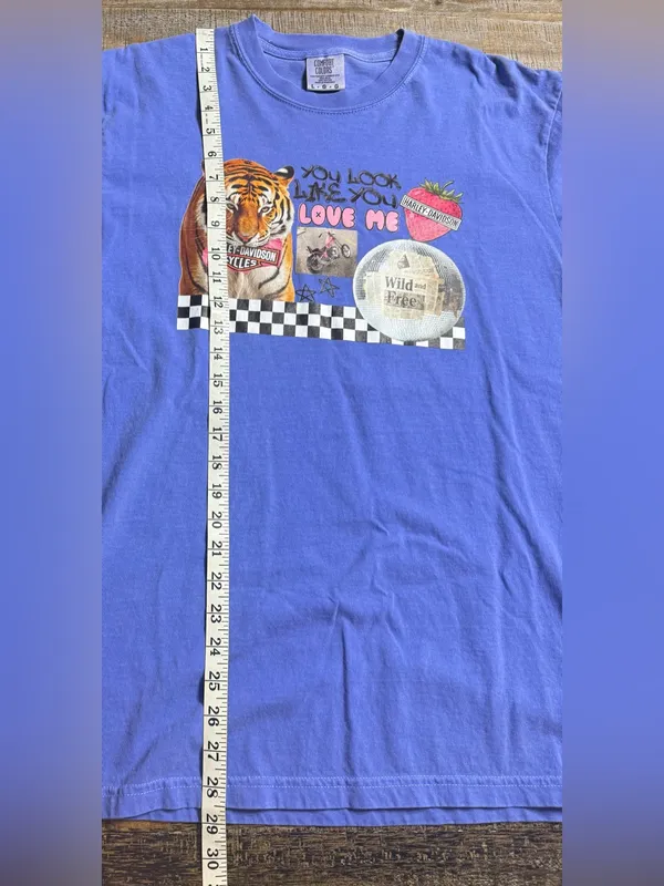 Comfort Colors Blue Short Sleeve Tee with Tiger Graphic - Image 7