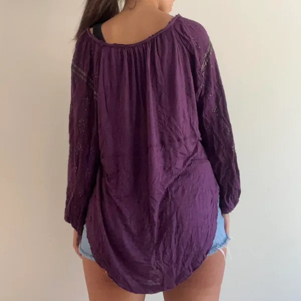Free People Purple Boho top Embellished - Image 2
