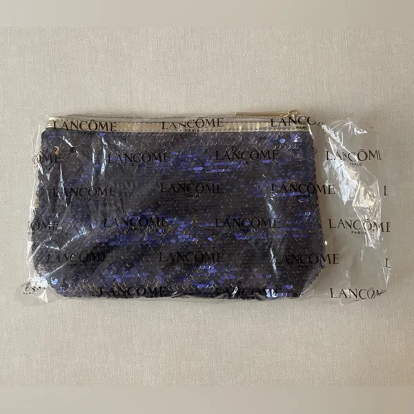 Lancome Sequins Makeup Bag Blue - Image 9