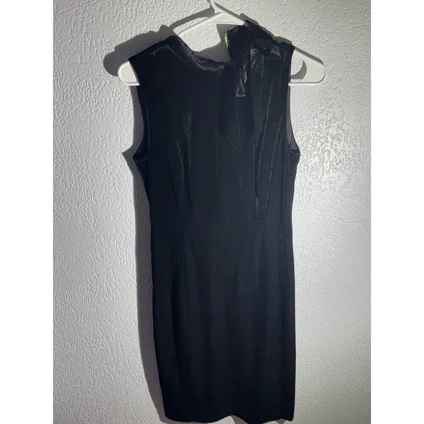 Calvin Klein Black Velvet Zip Dress | Size 6 | NWT | MSRP $134 - Image 5